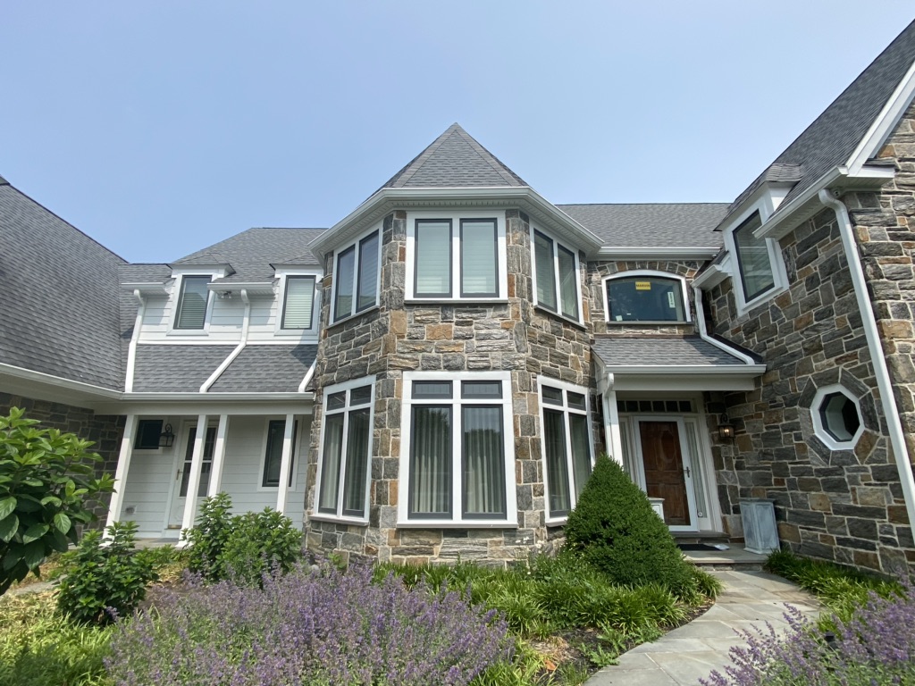 Two front doors of Smith home in Lower Gwynedd PA after james hardie siding, windows and doors