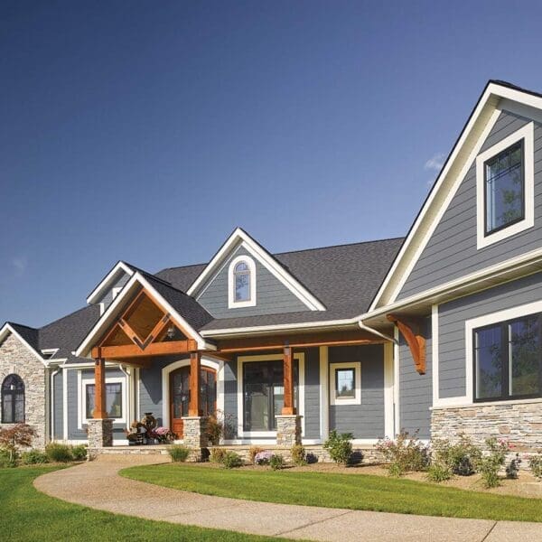 Home with blue CertainTeed composite siding
