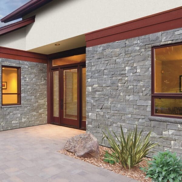 Home with grey CertainTeed ledge stone stone veneer